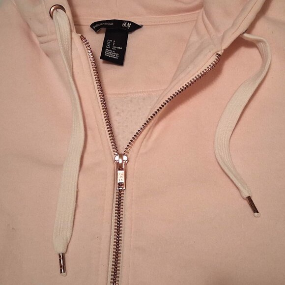 Women's H & M Pink Zip Up Hoodie, with Copper Details, Small - Picture 2 of 12